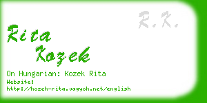 rita kozek business card